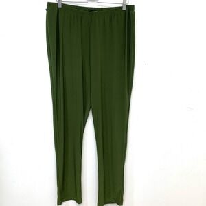 Slinky Brand Pull On Pants Straight XL Green Casual Travel Comfort Lounge Work